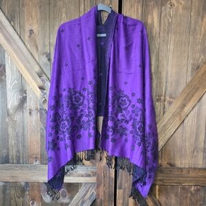 Pashmina Purple Floral Scarf